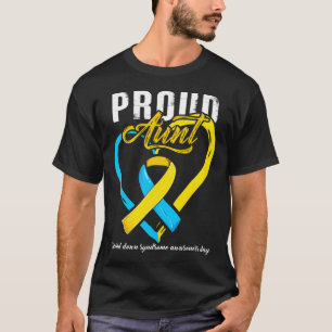 Camiseta Tia Orgulhosa da Conscientização da Síndrome de Do