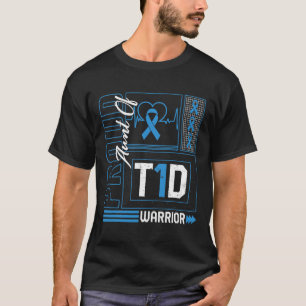 Camiseta Tia Orgulhosa Da Fita De Guerreiro T1d Conscientiz