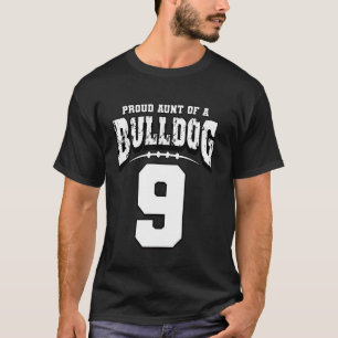 Camiseta Tia Orgulhosa De Futebol Do Bulldog 9
