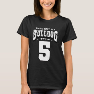 Camiseta Tia Orgulhosa De Futebol Do Bulldog Do Jogador 5