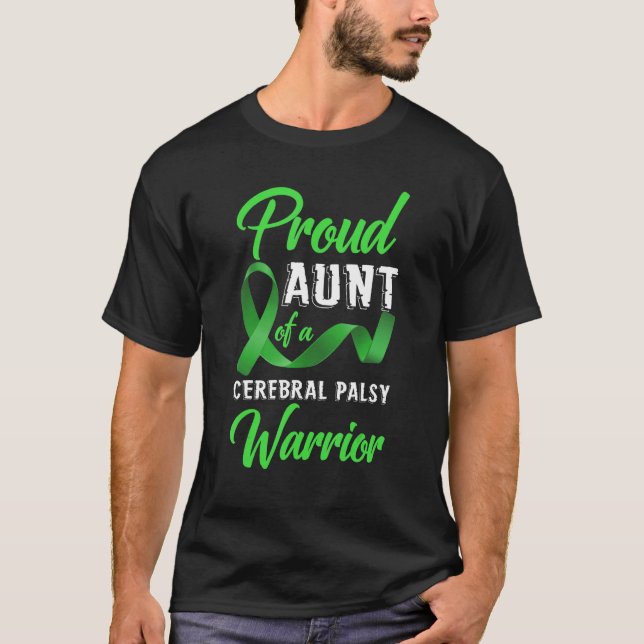 Camiseta Tia Orgulhosa De Um Cerebral Do Guerreiro Da Pálsi (Frente)