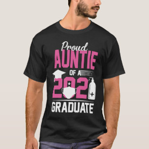 Camiseta Tia Orgulhosa de um Formando 2021 com máscara de r