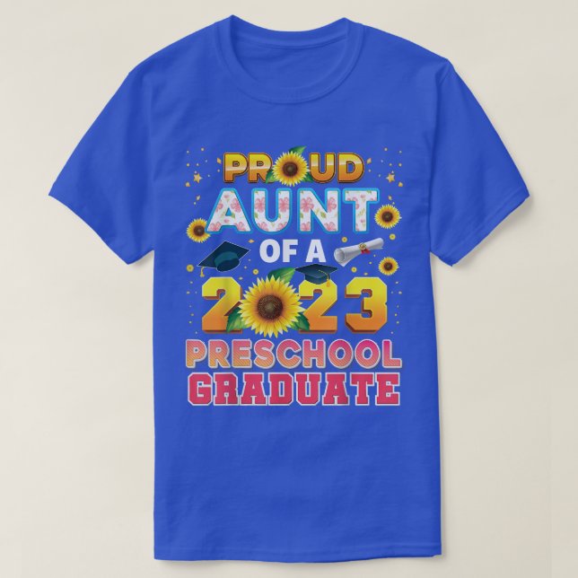 Camiseta Tia Orgulhosa De Um Formando De Pré-Escolas Da Cla (Frente do Design)