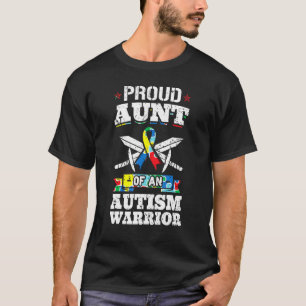 Camiseta Tia Orgulhosa De Um Guerreiro Autista Sensibilizaç
