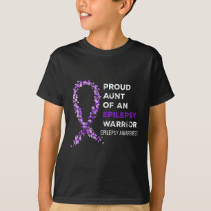 Camiseta Tia Orgulhosa De Um Guerreiro Epilepsia Awarene