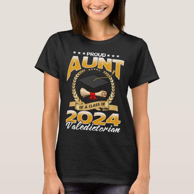 Camiseta Tia Orgulhosa De Uma Classe De 2024 (Frente)