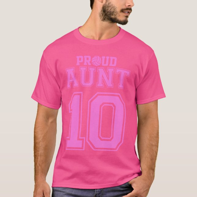 Camiseta Tia Orgulhosa de Voleibol Número 10 P (Frente)
