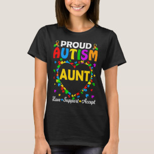 Camiseta Tia Orgulhosa do Autismo Amor Apoio Conscientizaçã