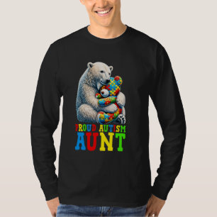 Camiseta Tia Orgulhosa do Autismo Urso Conscientização do A