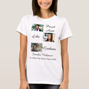Camiseta Tia Orgulhosa do Graduado Fotos Personalizadas Nom