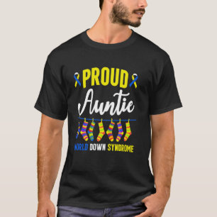 Camiseta Tia Orgulhosa Mundo Conscientização Síndrome de Do