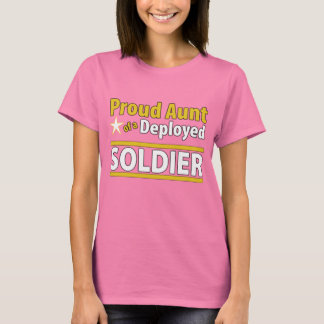 Camiseta Tia Orgulhosa Personalizada de um Soldado Implanta