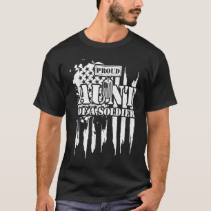 Camiseta Tia Orgulhosa Tia De Um Soldado Veterano Ditos