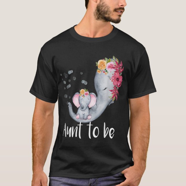 Camiseta Tia Para Ser Chá de fraldas Elefante Para A Rapari (Frente)