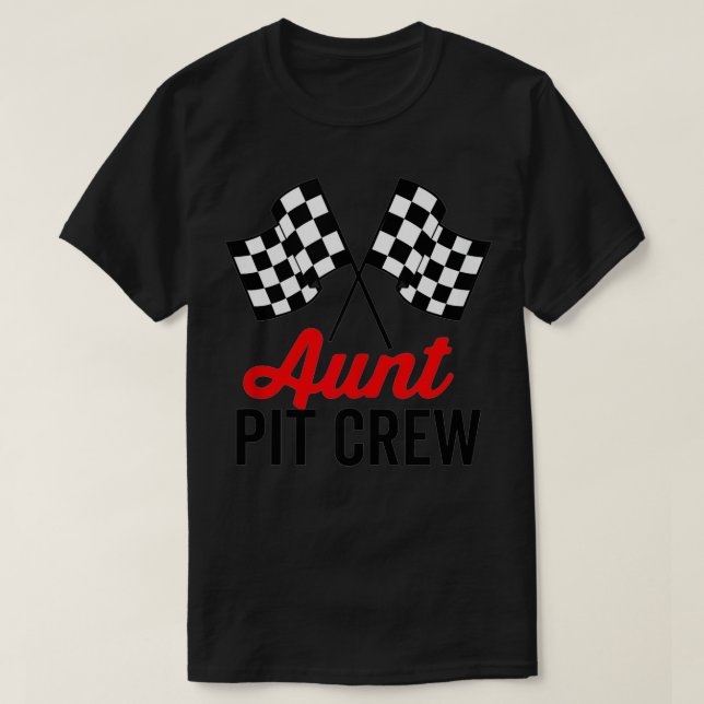 Camiseta Tia Pit Crew para Figurino de Corrida (Frente do Design)