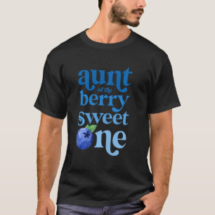 Camiseta Tia Primeiro Aniversário Berry Sweet Um Blueberry 