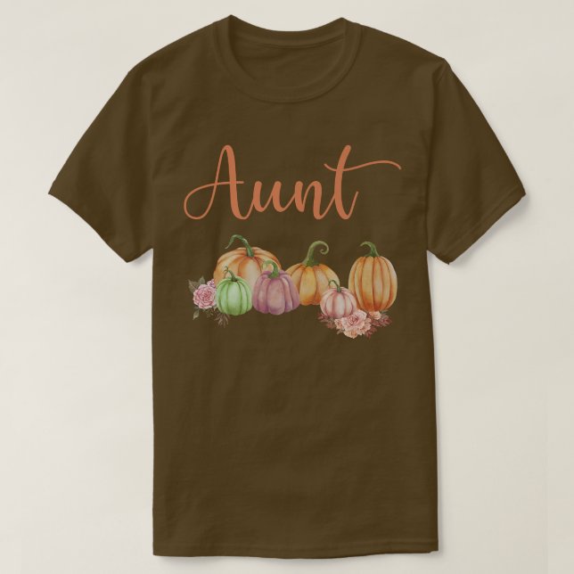 Camiseta Tia Pumpkin Primeiro Aniversário de outono (Frente do Design)