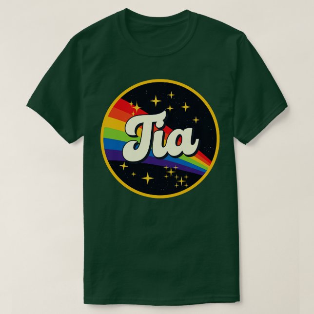 Camiseta Tia Rainbow No Space Vintage Style (Frente do Design)