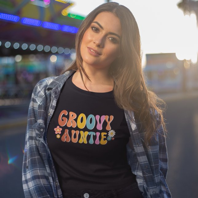 Camiseta Tia Retro Groovy 70 (Criador carregado)