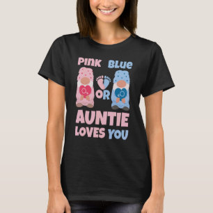 Camiseta Tia Rosa Ou Azul Ama Sua Revela De Gênero Bebê