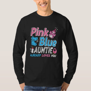 Camiseta Tia Rosa Ou Azul Ama Sua Revela De Gênero Bebê
