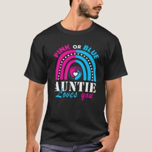 Camiseta Tia Rosa Ou Azul Te Ama Festa De Revelação De Gêne