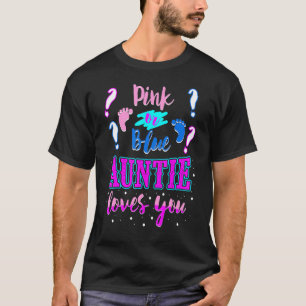 Camiseta Tia Rosa Ou Azul Te Ama O Gênero Chá de fraldas