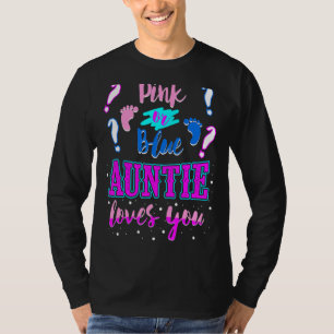 Camiseta Tia Rosa Ou Azul Te Ama O Gênero Chá de fraldas