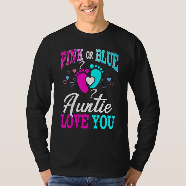 Camiseta Tia Rosa Ou Azul Te Ama, Seu Gênero Reveal Amor (Frente)