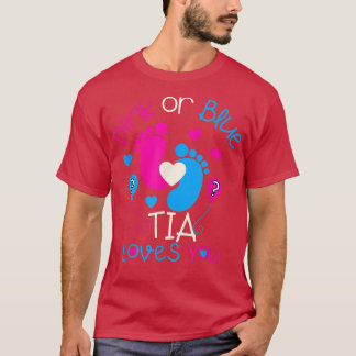 Camiseta Tia Rosa Ou Azul Te Ama Sexo De Bebê Gif