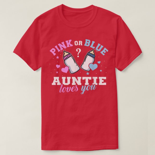 Camiseta Tia Rosa Ou Azul Te Ama Sexo Reveal Baby T (Frente do Design)