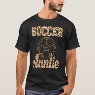 Camiseta Tia Soccer Tia Leopard Imprima Chita Padrão