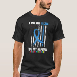 Camiseta Tia Tio Azul Para o Meu Sobrinho Conscientização d