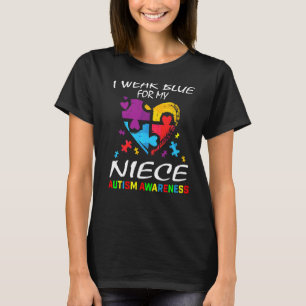 Camiseta Tia Tio Eu Visto Azul Para Minha sobrinha Autismo