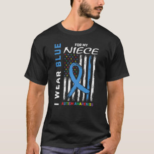 Camiseta Tia Tio Eu Visto Azul Para Minha sobrinha Autismo
