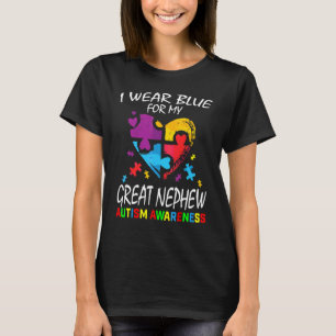 Camiseta Tia Tio Eu Visto Azul Para O Meu Excelente Autismo