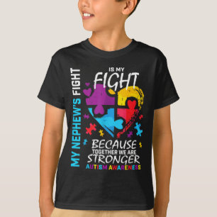 Camiseta Tia Tio Puzzle Coração Azul Lutador Sobrinho Au