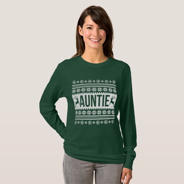 Camiseta Tia Ugly Christmas Sweater (Frente Completa)