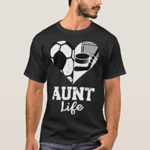 Camiseta Tia Vida Futebol Hóquei Coração Esporte Jogo Divid