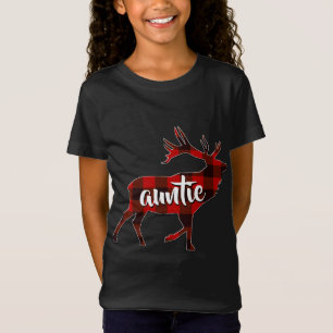 Camiseta Tia Xadrez Vermelha Tia Buffalo Matando A Rena Fam