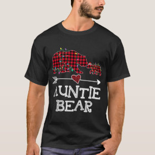 Camiseta Tia Xadrez Vermelha Urso Buffalo Família Mamãe Paj