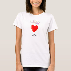 Camiseta Tiara de Princesa & Caligrafia de Nome