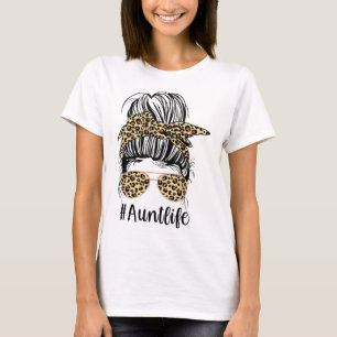 Camiseta Tias Leopard Tia Vida Engraçada Rapariga Mama