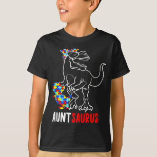 Camiseta Tiaurus T Rex Dinossauro Conscientização do Autism