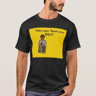 Camiseta Tibbs AMARELO diz que "leia sua bíblia "