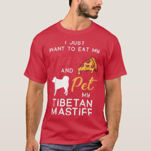 Camiseta Tibetan Mastiff Dog Pizza Proprietário do Lago Xma