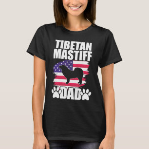 Camiseta Tibetan Mastiff Pai Dog American Flag