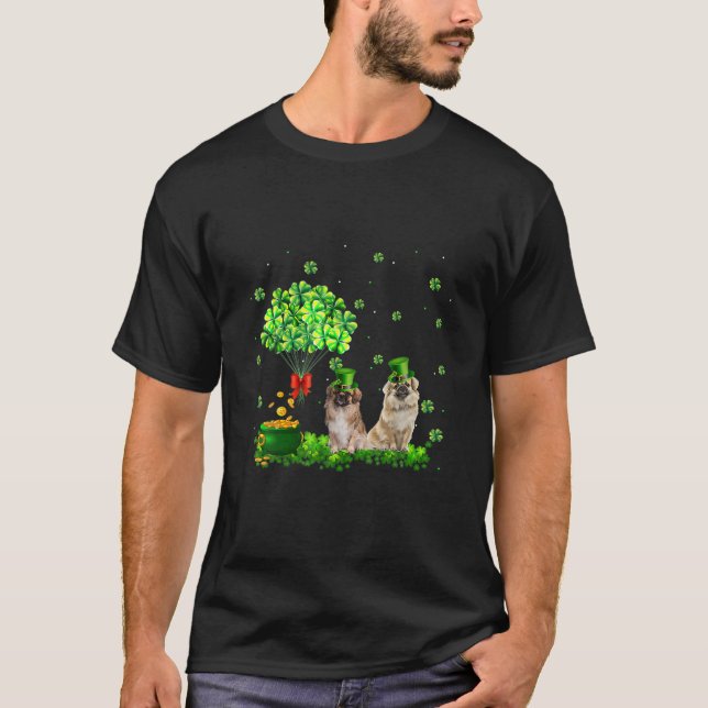 Camiseta Tibetan Spaniel Dog St. Patrick's Day Cute Shamroc (Frente)