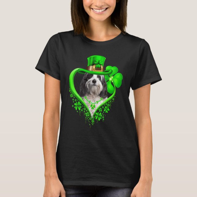 Camiseta Tibetan Terrier Dog St Patricks Day Lover Irish Sh (Frente)