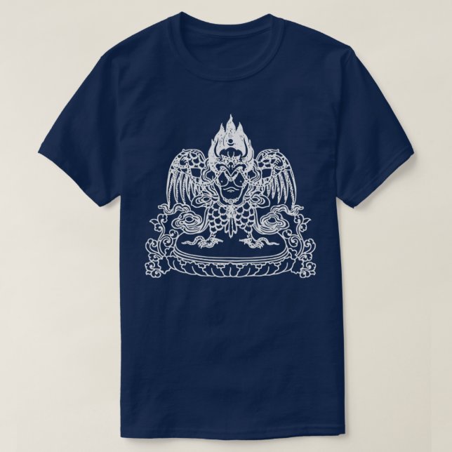 Camiseta Tibetan Vajrayana Dharma Garuda Mítica Bird Budd (Frente do Design)